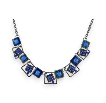 Collana fantasia geometrica blu Design