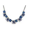 Blaue geometrische Modeschmuck-Halskette Design