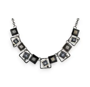 Black and white geometric necklace