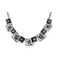 Black and white geometric necklace