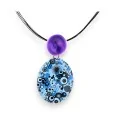 Collier fantaisie Ikita médaillon cosmos bleu