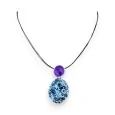 Ikita costume jewelry necklace with blue cosmos medallion