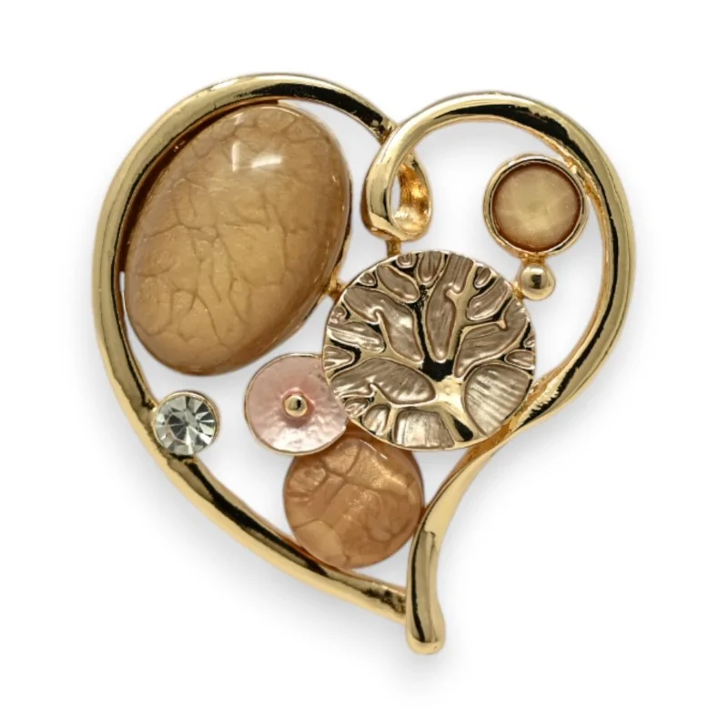 Broche Corazón Dorado Magnético