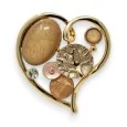 Gold Magnetic Heart Brooch