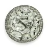 Magnetic round brooch with sparkling white stones