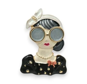 Broche Magnética Mujer Elegancia Retro