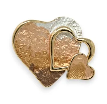 Broche magnética corazones dorados Tonos marrones