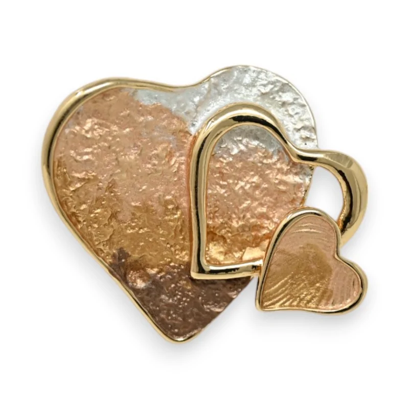 Broche magnética corazones dorados Tonos marrones