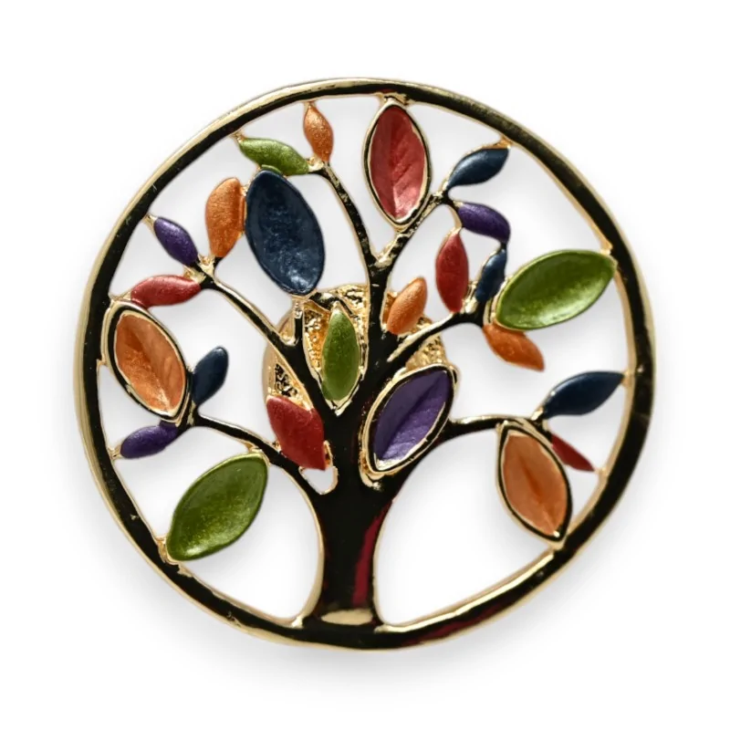 Colorful Tree of Life Magnetic Brooch