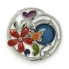 Multicolored flowers and butterflies magnetic brooch