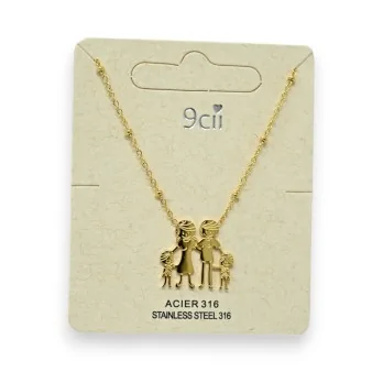 Family Necklace in Gold Stainless Steel