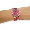 Montre Elastique rouge motifs fleurs de chez Ernest