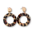 Boucles d'oreilles cercle léopard et métal doré