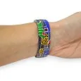 Bunte Patchwork-Armbanduhr mit elastischem Armband von Ernest