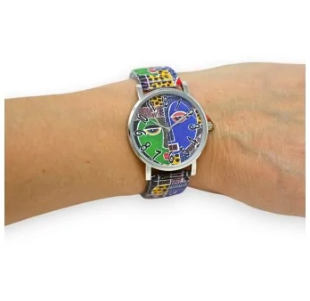 Colorful Elastic Patchwork Face Watch by Ernest