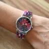 Montre Ernest motifs florales multicolores