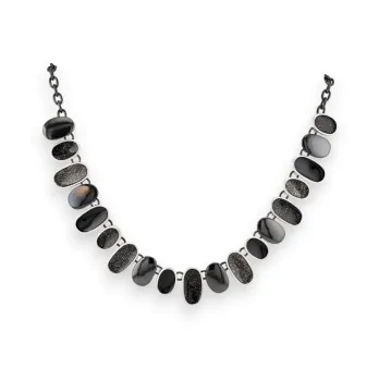 Fantasy Necklace with Black and Silver Dangles by Ikita