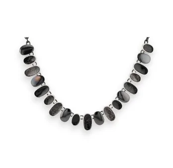 Fantasy Necklace with Black and Silver Dangles by Ikita