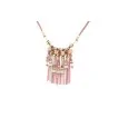 Ikita pink chain fringe fashion necklace