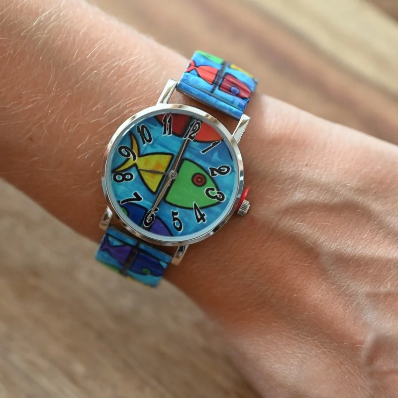 Montre Ernest poissons multicolores