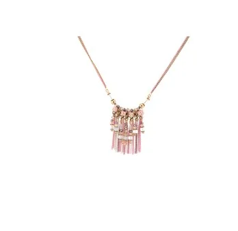 Collana fantasia con frange e catena Rosa di Ikita