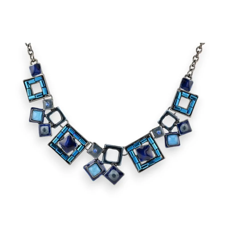 Collier Fantaisie Géométrique Bleu