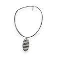 Ikita costume jewelry necklace with black and grey stripes