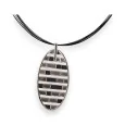 Ikita costume jewelry necklace with black and grey stripes