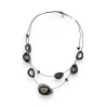 Fashion necklace with double cable design in black and silver by Ikita