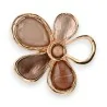 Broche Fleur Fantaisie Dorée et marron