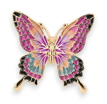 Broche Papillon Fantaisie Aimantée Nuance de rose