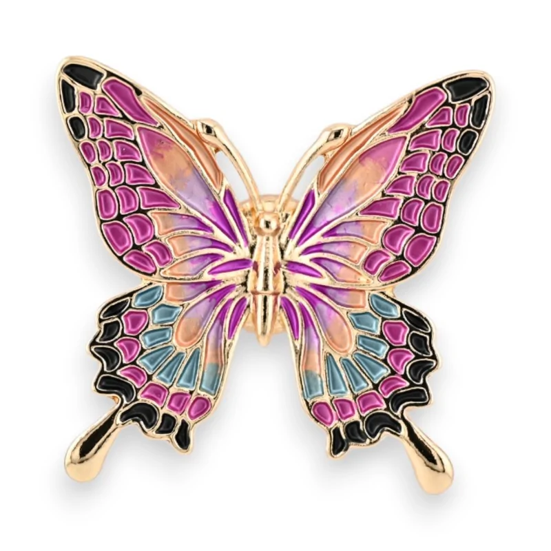 Broche de Mariposa Fantasía Imantada Tonos de Rosa