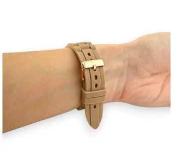 Fantasievolle Ernest Uhr mit Silikonarmband in Camel