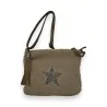 Mandoline crossbody bag in Taupe loop fabric with Star pattern