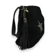 Bolso bandolera MandolineTejido de rizo negro con estrellas