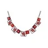 Collier fantaisie Formes géométriques nuances rouge