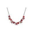 Costume jewelry necklaceGeometric shapes in red shades