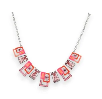 Collier Fantaisie Géométrique Rose et Orange