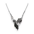 Fantasy Necklace with Grey and Black Leaves by Belle Miss