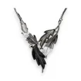 Fantasy Necklace with Grey and Black Leaves by Belle Miss