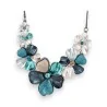 Parure Collier avec boucles d'oreilles Fleurs Bleues