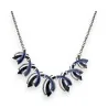 Metallic Night Blue Leaf Fantasy Necklace