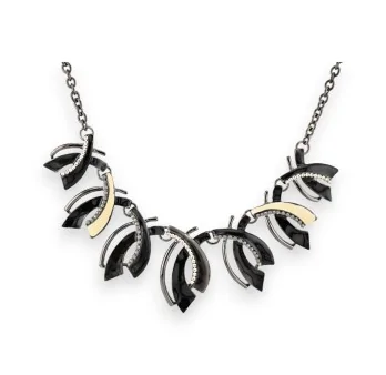 Collier Fantaisie Feuilles Noires