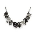 Fancy Necklace with Hearts in Gray and Black Shades