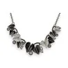 Fancy Necklace with Hearts in Gray and Black Shades