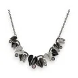 Fancy Necklace with Hearts in Gray and Black Shades