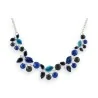 Silver-Plated Floral Fantasy Necklace in Blue