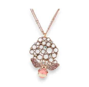 Collier Nid d'Abeille Cuivré rosé de chez Ikita