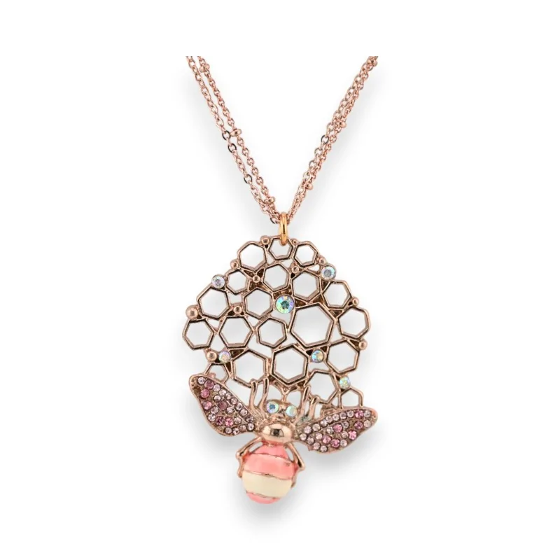 Collier Nid d'Abeille Cuivré rosé de chez Ikita