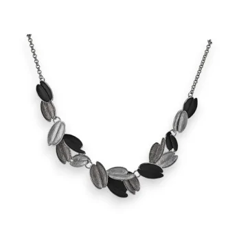 Ikita costume jewelry necklace with grey and black petals